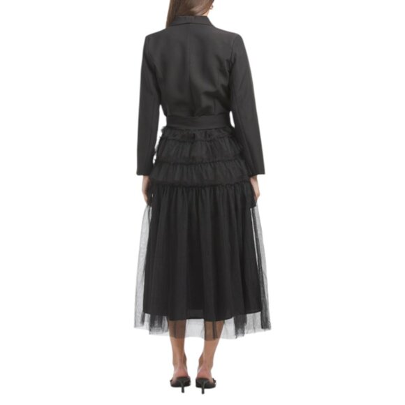 DALIA MACPHEE Long Sleeve Jacket Dress With Tulle Skirt - Picture 2 of 5